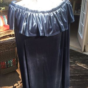 Kori women’s blue crushedvelvet dress no tag M fit